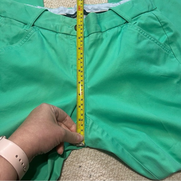 Lands End Women’s Pants Size 6P Bootcut Dark Mint Green Preppy Petite Cotton - Picture 12 of 16